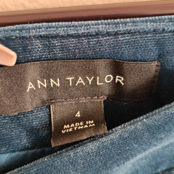 Ann Taylor Blue Velvet Midi A Line Skirt - Picture 4 of 5